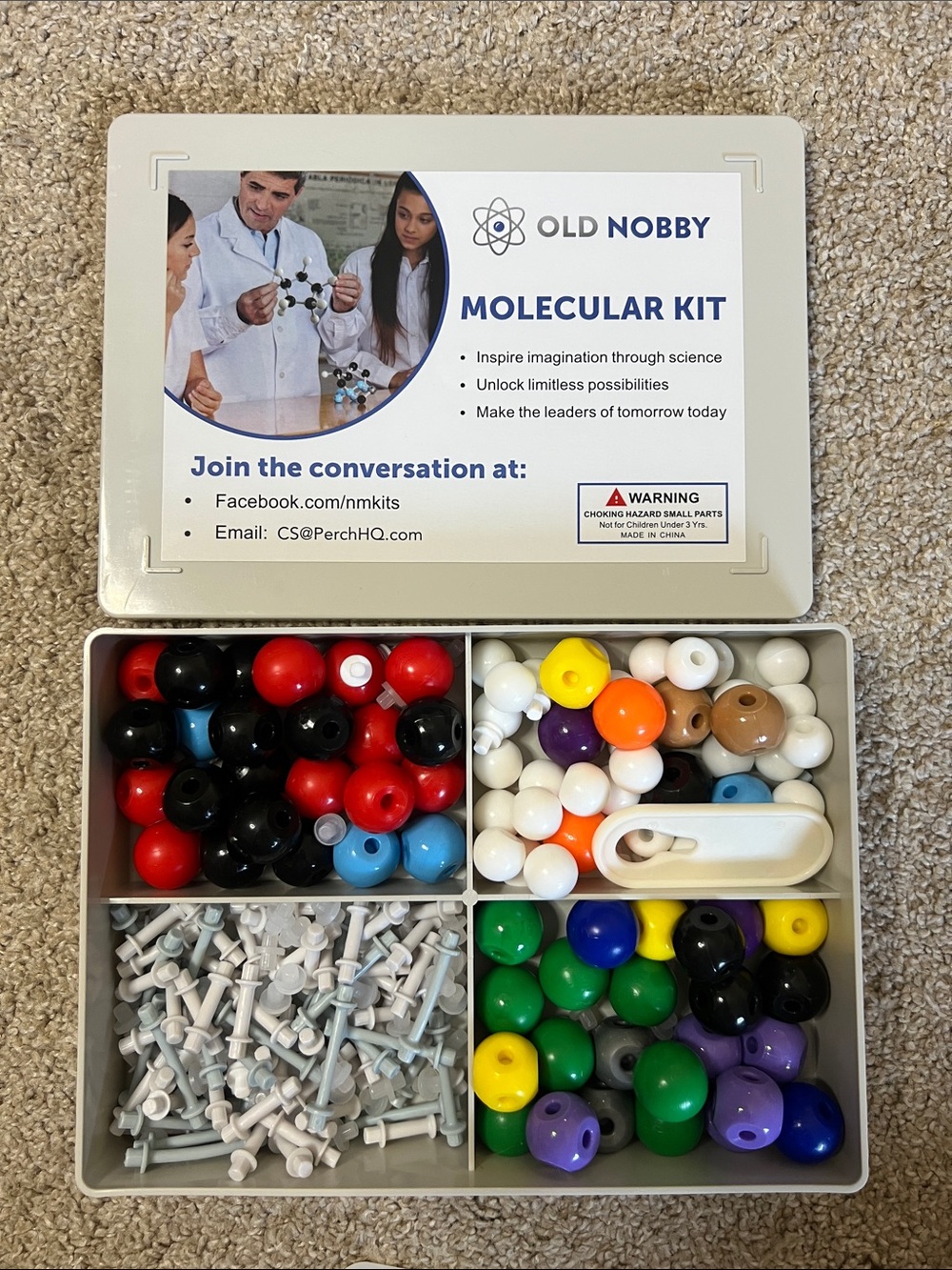 🧬🔬🔭Old Nobby Molecular Model Kit 239-Piece Multicolor Learning Kit